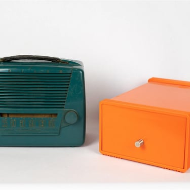 Philco Radio and Orange Drawer