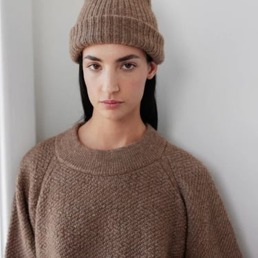 Wol Hide Skinny Rib Hat - Earth on Garmentory