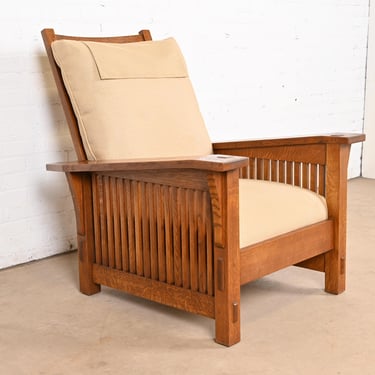 Stickley Mission Oak Arts &#038; Crafts Reclining Morris Lounge Chair