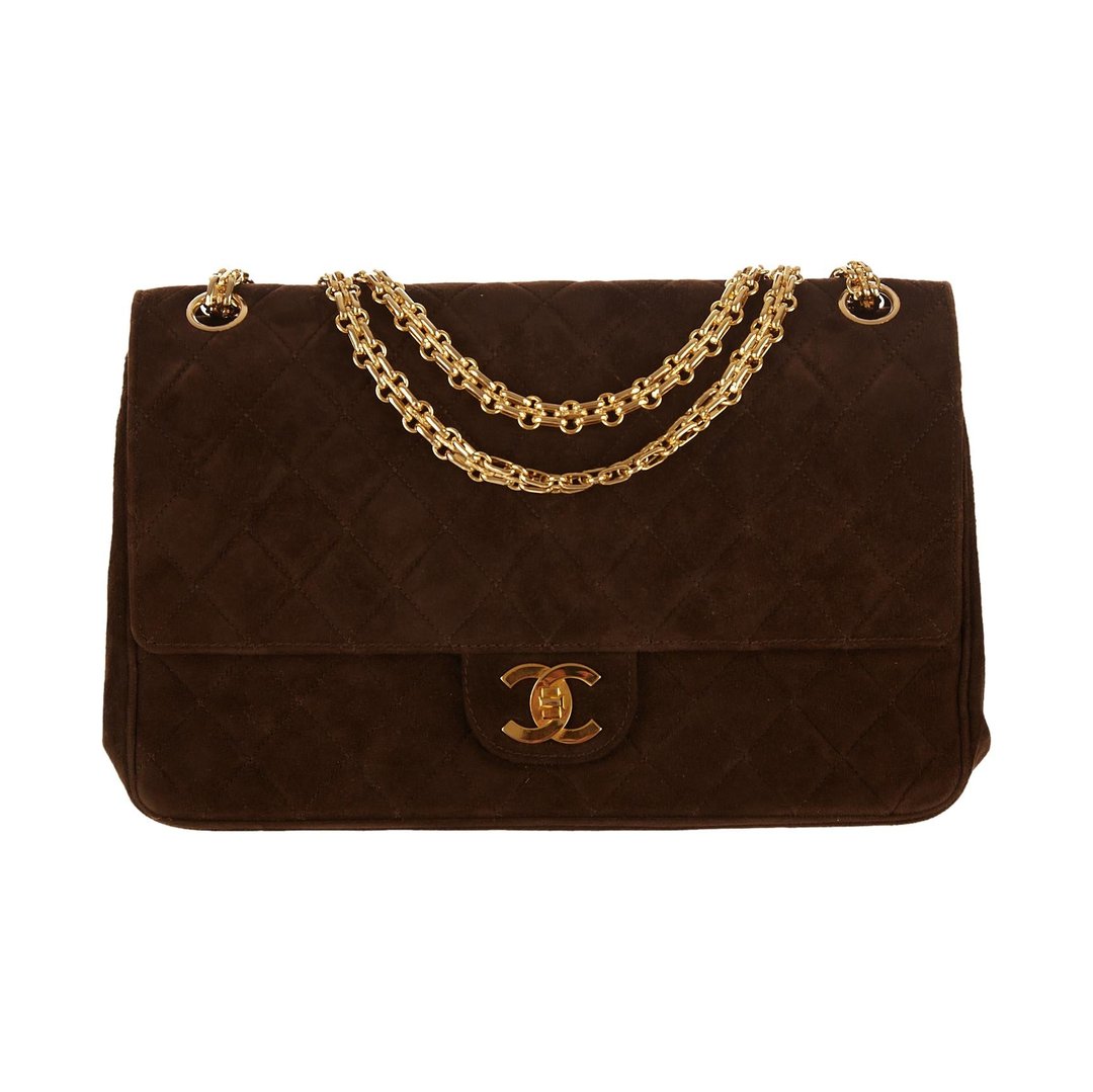 Chanel Brown Suede Quilted Flap Bag | Treasures of NYC | New York, NY