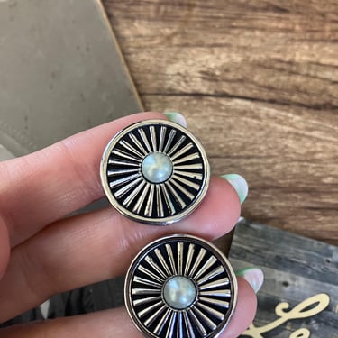 Art Deco Cufflinks | Vintage Cufflinks | Silver and Pearl Art Deco Vintage Cufflinks | Men's Cufflinks | Cufflinks 