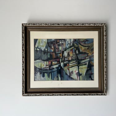 70's Mid-Century Expressionist Abstract Painting 