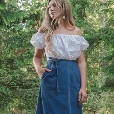 High waisted jean outlet skirt 80s