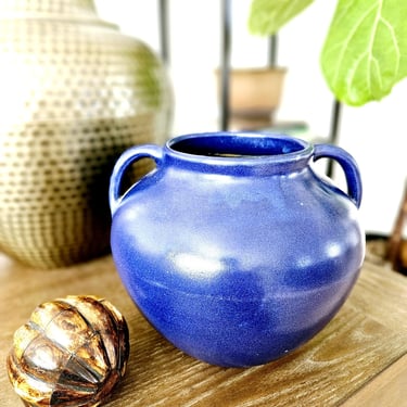 Vintage Cobalt Blue Stoneware Jug Vase 