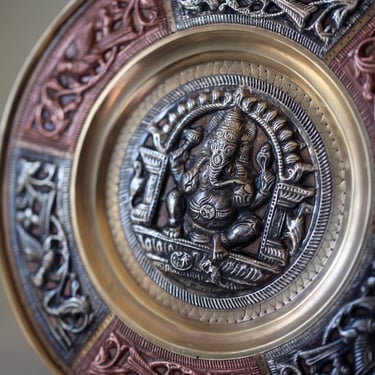 Vintage Brass Ganesha Wall Plate – 7