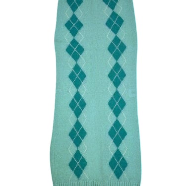 Rowen Rose - Seafoam Green Argyle Mohair Blend Maxi Skirt Sz L