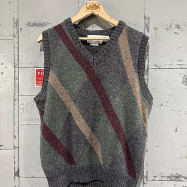 Vintage Geometric wool Sweater vest Mcgregor brand Multicolor striped 