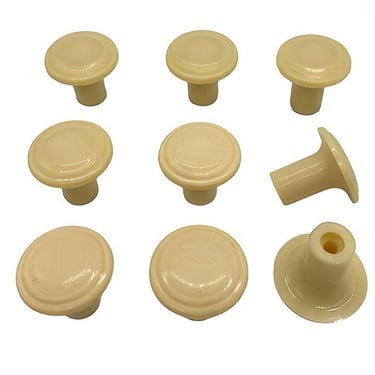 Art Deco White Ivory Bakelite Pull Drawer Pulls, Set of Nine 