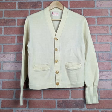 Vintage 60s Letterman's Award Cardigan ORIGINAL Wool Knit Cardigan - Small 