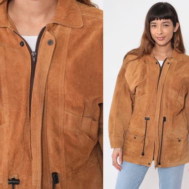 60's Brown suede McGregor leather jacket~ includes zip in