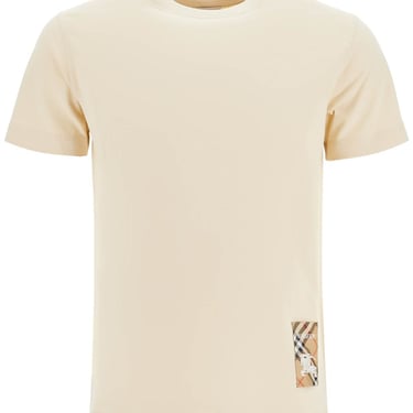 Burberry Ered Slim T-Shirt With Label And Check Men