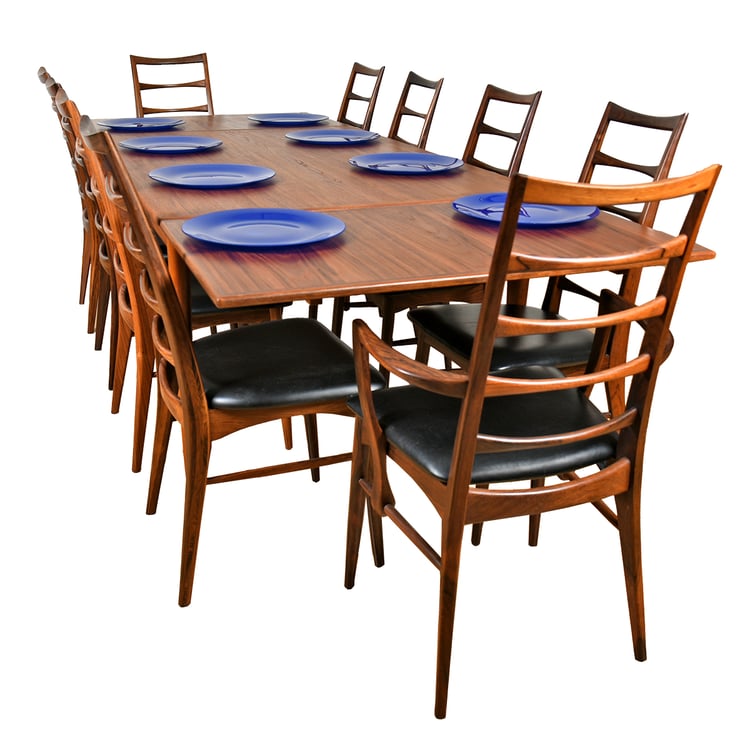 Niels Moller 59&#8243; Danish Modern Teak Expanding Dining Table