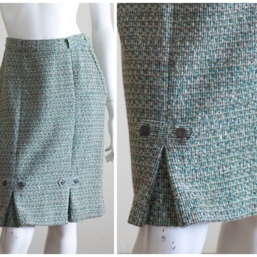 1950s/60s blue and pink boucle sheath skirt 