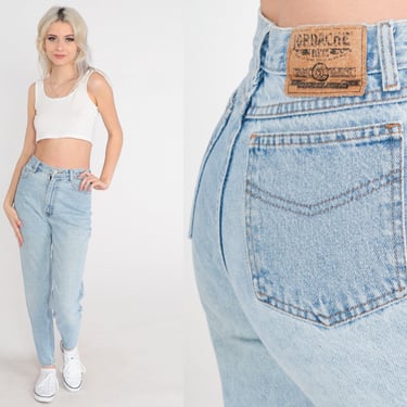 Pleated Mom Jeans 80s 90s Denim Pants High Waist Jeans 1990s Jeans Tapered  Dark Wash Denim 1990s Vintage XXS 2XS 