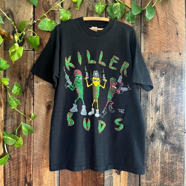 Vintage 90s 1993 Fashion Victim Killer Buds Weed Marajuana Shirt Great condition XL 