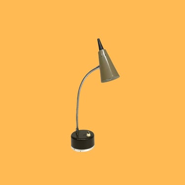 Vintage Desk Lamp Retro 1960s Modern Mobilette + Mid Century Modern + Cone Head + Gooseneck + Brown and Beige + MCM + Home and Table Decor 
