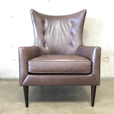 Dark Brown Room & Board Leather Lounge Chair
