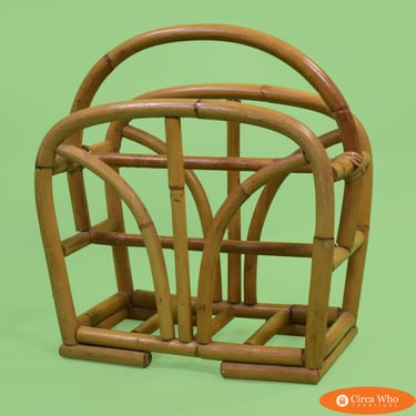 Vintage Rattan Magazine Rack