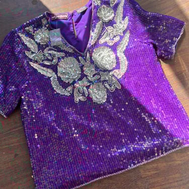 Purple Sequin Blouse 