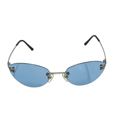 Chanel Blue Mini Oval Sunglasses