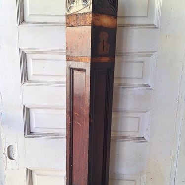Floral Newel Post, Salvaged Wood Post, Carved Newel Post, Staircase Post, Staircase Railing, Antique Carved Wood, Staircase Column 022701 