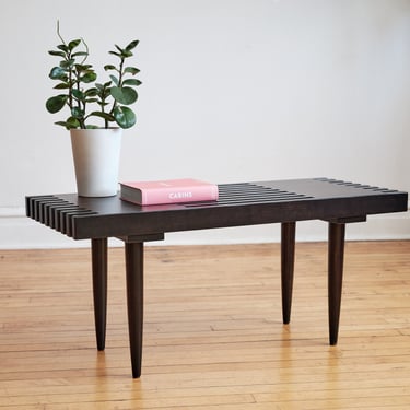 Handmade Mid Century Modern Inspired Slat Bench Coffee Table 