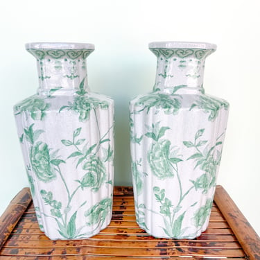 Gorgeous Green and White Vases