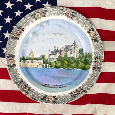 Boldt Castle Thousand Islands, NY souvenir plate - vintage travel 