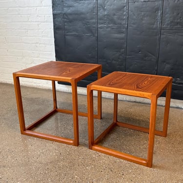 Vintage MCM Danish Teak Nesting Tables, a Pair 