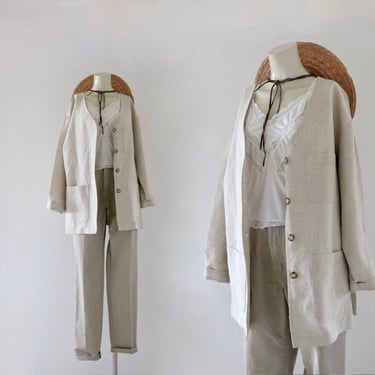 oversized natural linen jacket 