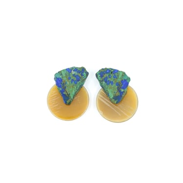 Stephen Dweck Horn and Turquoise Earrings