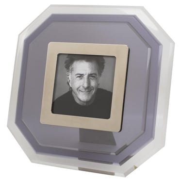 Italian Modern Multi-Layers Lucite and Chrome Picture Frame