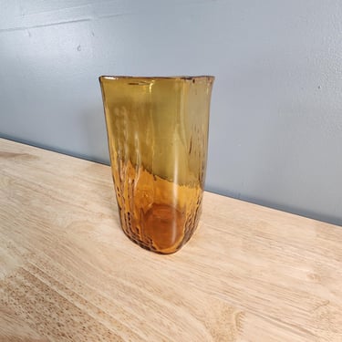 Amber Glass Blenko Style Vase 