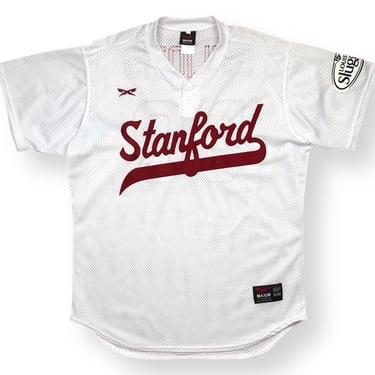 Vintage 90s Stanford University Cardinal Baseball Embroidered Louisville Slugger Mesh Baseball Jersey Size Large/XL 