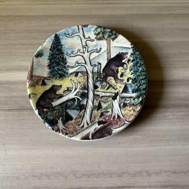 Vintage Andreas Alariesto Mini Plates series Arabia of Finland, No 27 Bears, Arabia Finland, Nordic Art 