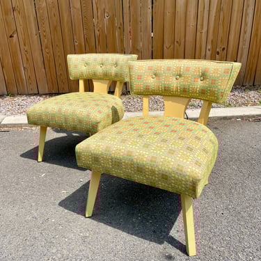 Groovy Midcentury Modern Low Upholstered Chairs