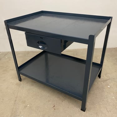 1940s Industrial Work Table with Drawer