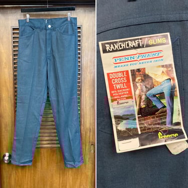 Vintage 1960’s w32 -Deadstock- “Ranchcraft” Mod Skinny Denim Jeans Pants, Penney’s, 60’s Vintage Clothing 