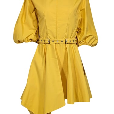 Marques Almeida - Yellow Cropped Sleeve Dress w/ Belt Sz XS