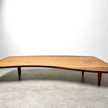 George Nakashima Coffee Table for Widdicomb Origins Model 200-84w in Elm Burl 1960 Mid Century Modern 