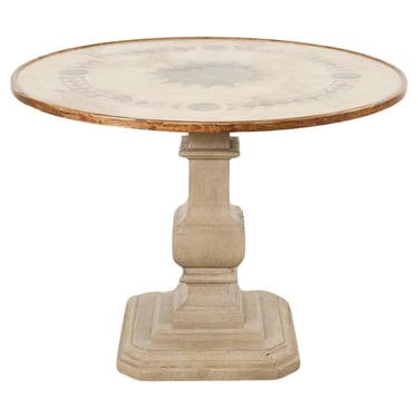 Neoclassical Style Faux Limestone Lacquered Center Table