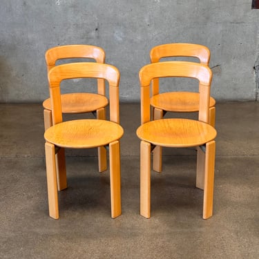 Set Of Four Stackable Dining Chairs By Bruno Rey, Model 3300