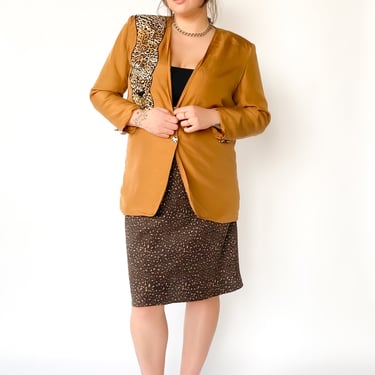 1980s Silk Cheetah Jacket, sz. 1XL