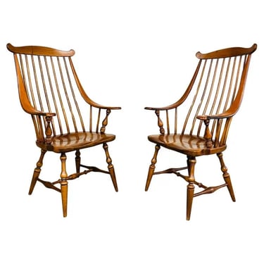 Spindle Fan-Back Windsor Chairs By Heywood Wakefield 