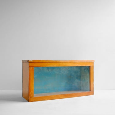 Vintage Handmade Wood and Glass Display Box, Wooden Diorama Display Case 