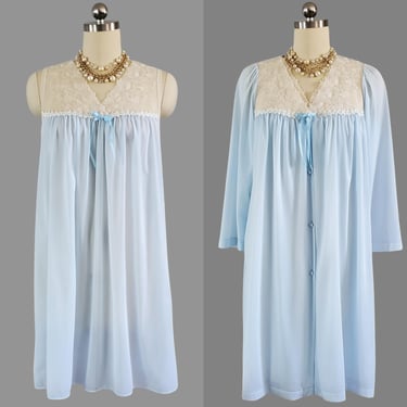 1970s Vanity Fair Nightgown and Peignoir Set - NOS Tags Attached - 70s Lingerie - Women's Vintage Size Small 