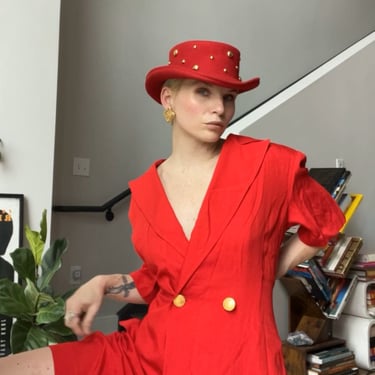 VTG 90s Liz Claiborne Red Shorts Suit 