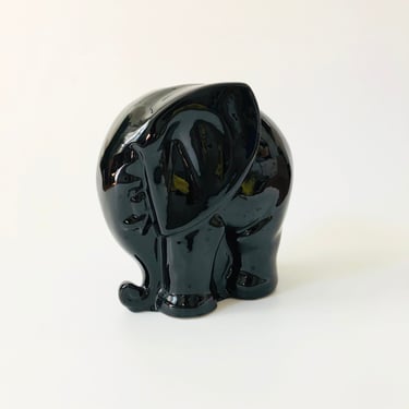 Large Vanguard Black Ceramic Elephant 
