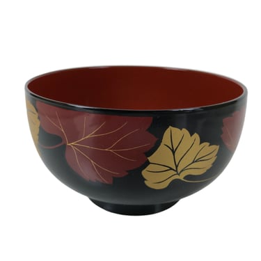 Japanese Lacquerware Bowl Vtg Aizu-Nuri Urushi Makie Red Black Owan Soup LB126