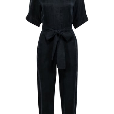 Rebecca Minkoff - Black Crop Sleeve Zipper Front Jumpsuit Sz XS